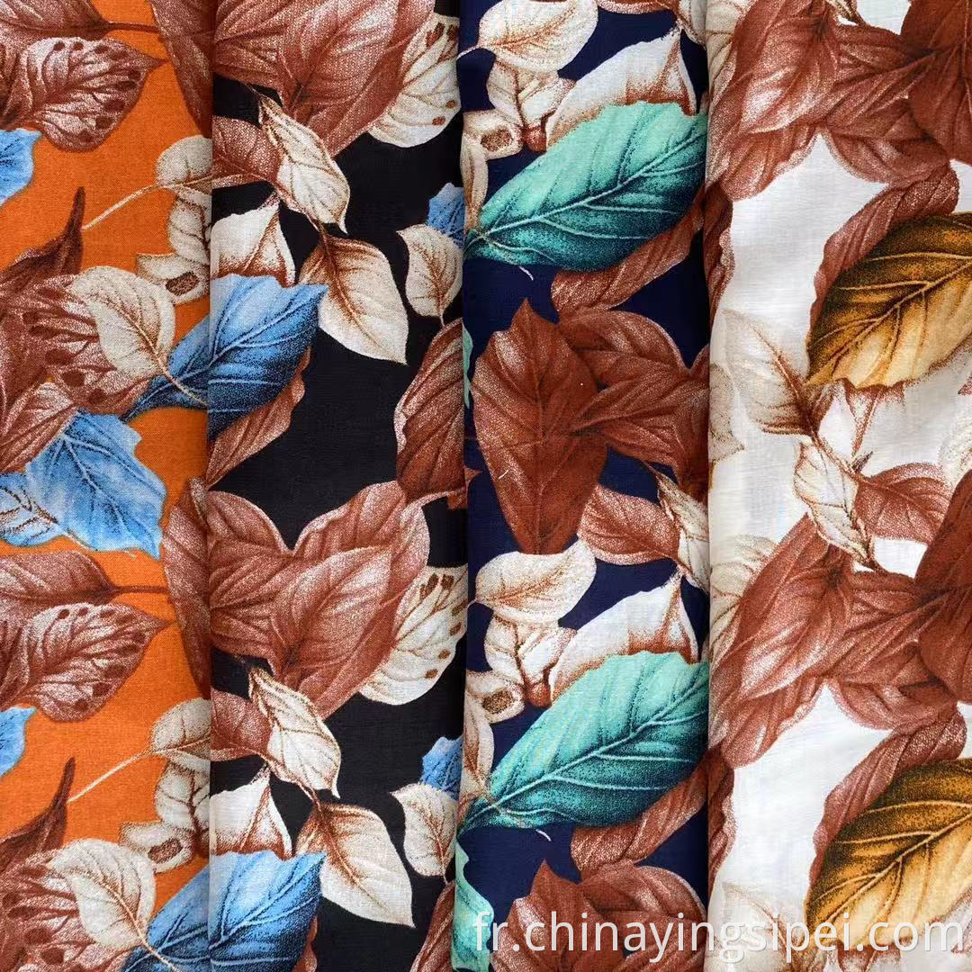 ISP Textile Femmes Vêtements Tissu de tissu Plain Woven Rayon Materile Textile Tissu imprimé pour robe